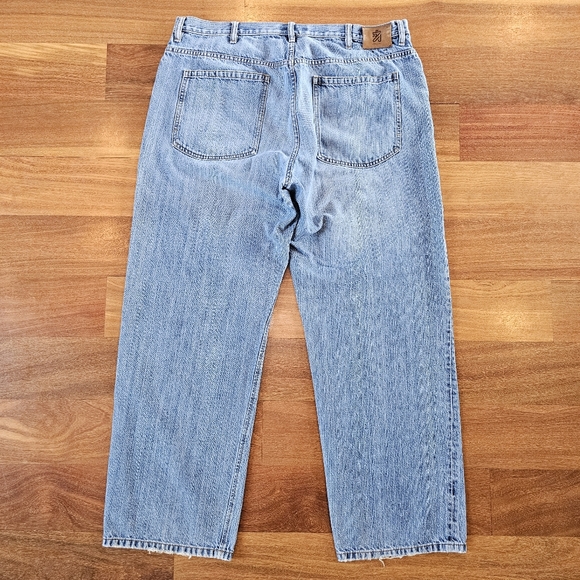 Sean John Jeans Blue Medium Wash Denim Baggy Hip Hop Distressed Ripped Men 40x32 - Picture 15 of 16
